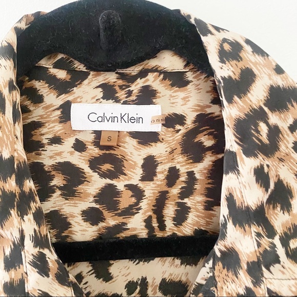 Calvin Klein leopard print shift dress with tie - Picture 3 of 4